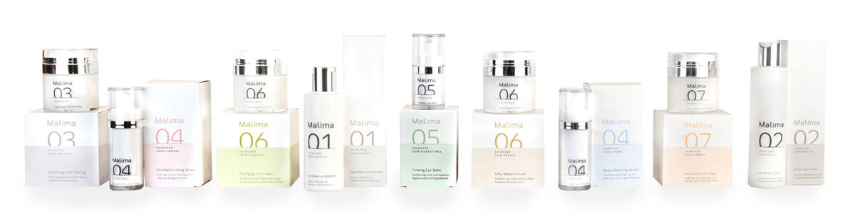 De productlijn van Malima Skincare